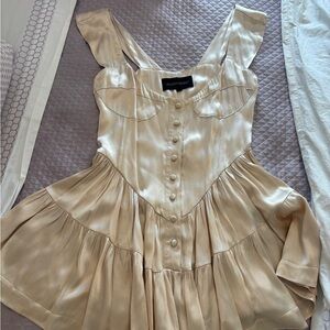 Vanessa Mooney Cream Satin Dress